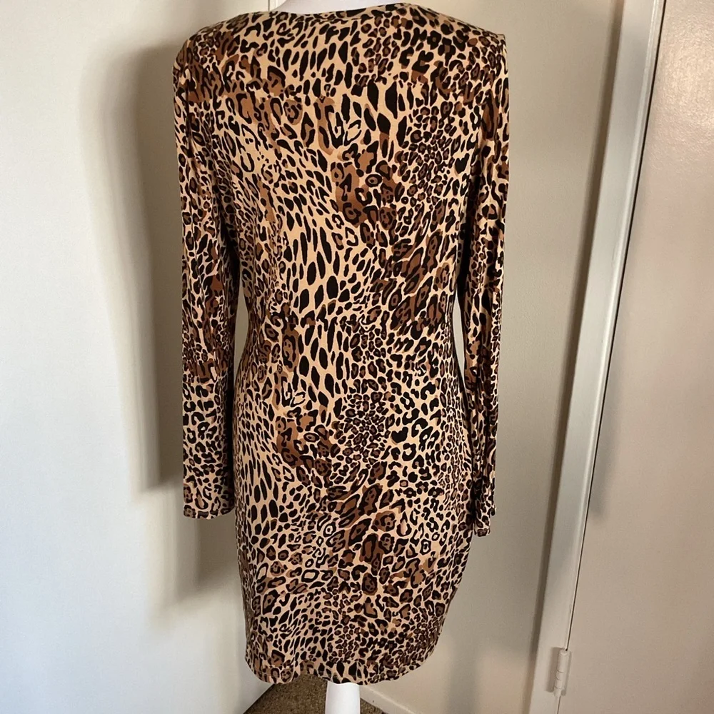 Bar III Women's Cheetah-Print Long-Sleeve Bodycon Dress - Picture 7 of 7